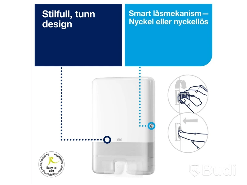 (NEW) TORK H2 INTERFOLD HAND TOWEL DISPENSER, WHITE 552000