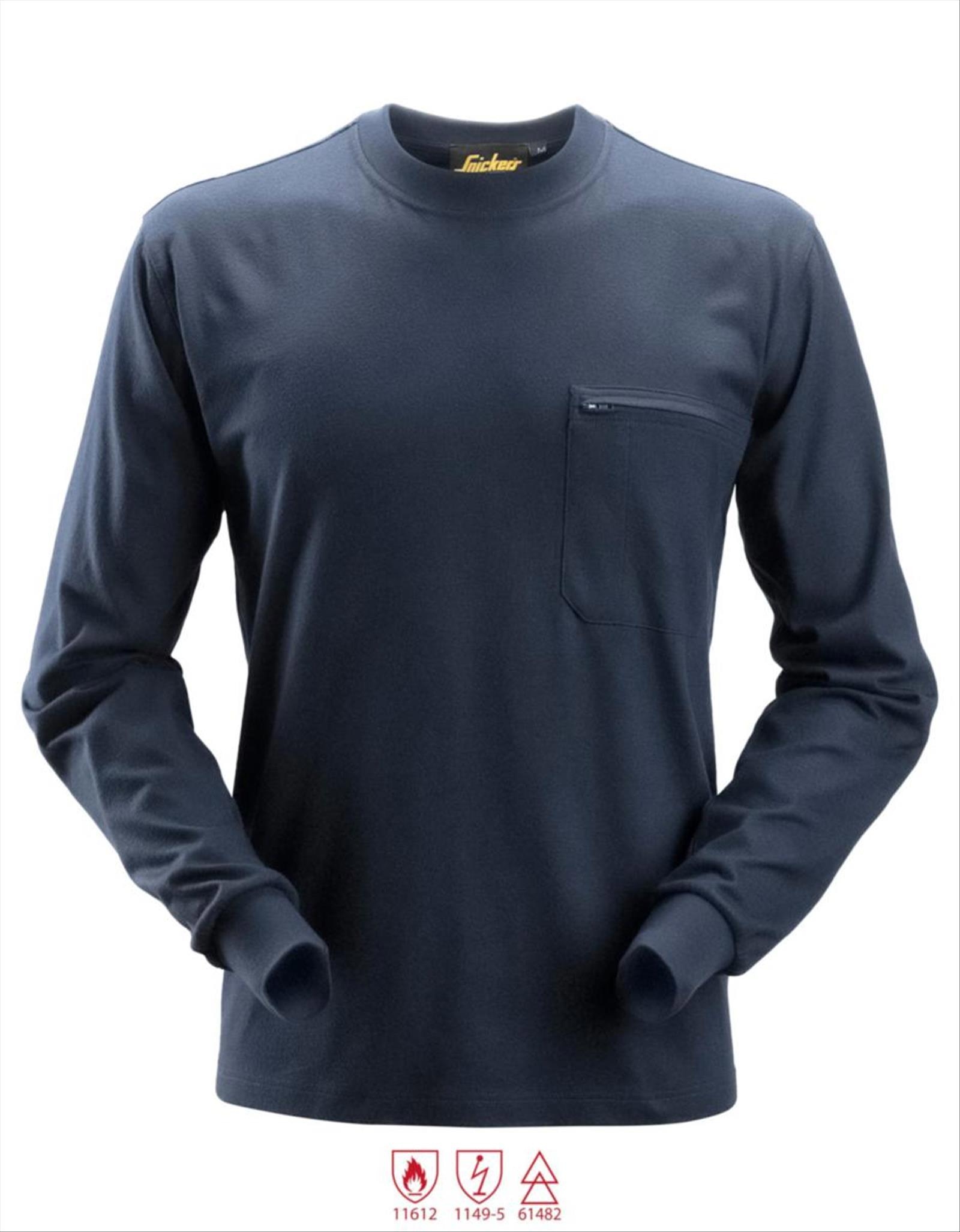 LÅNGÄRMAD T-SHIRT SNICKERS, 2460-9500, PROTEC, MARIN, STL. L