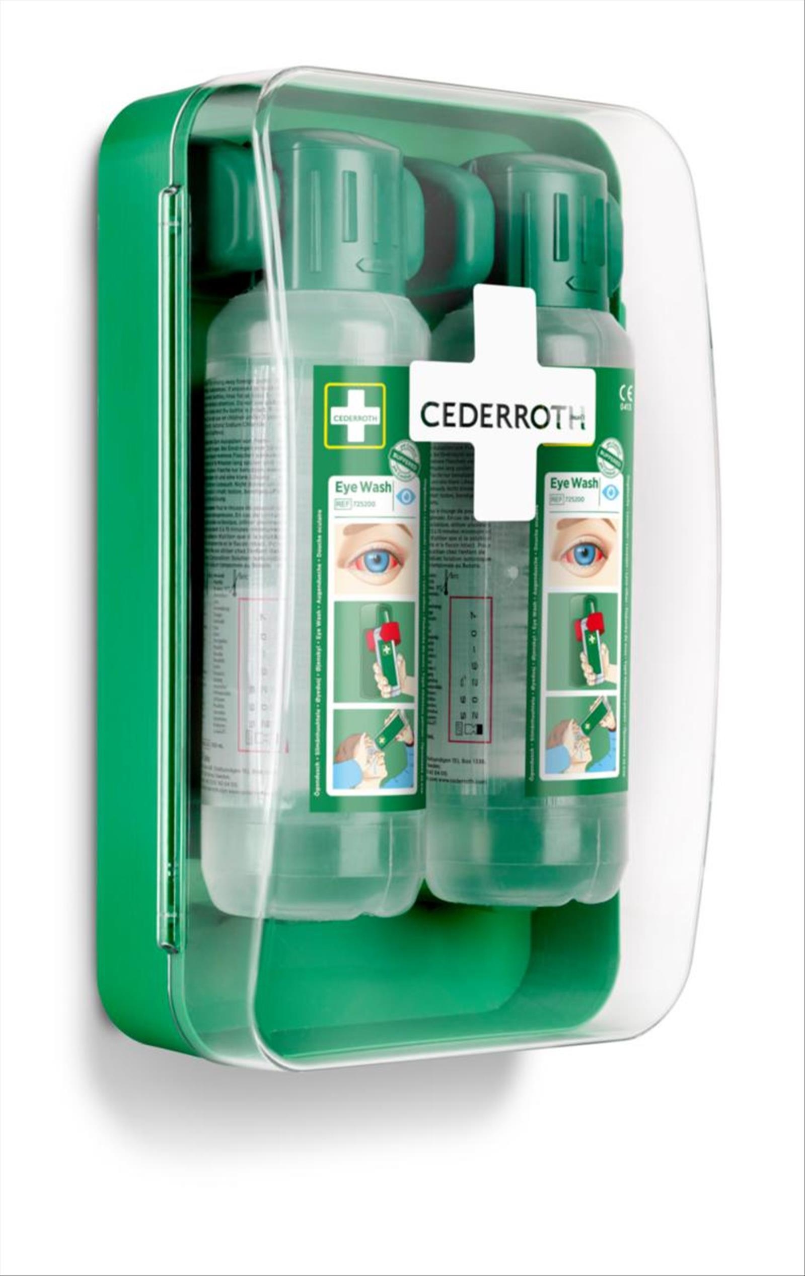 2 ST. ÖGONDUSCHSKÅP CEDERROTH, MED 2X500ML ÖGONDUSCH