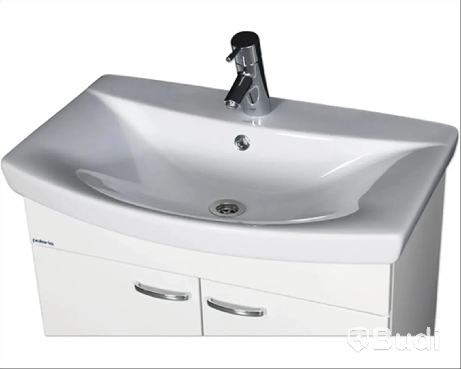 (NEW) POLARIA CARINA 500 GLOSSY WHITE WASHBASIN WITH OVERFLOW 50X39 CM