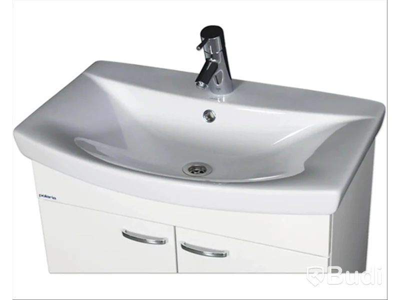 (NEW) POLARIA CARINA 500 GLOSSY WHITE WASHBASIN WITH OVERFLOW 50X39 CM