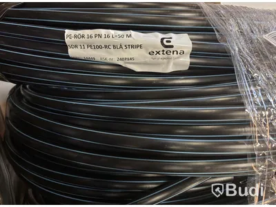 4 ST. PE-RÖR EXTENA, 16 PN 16 L=50 M BLÅ STRIPE
