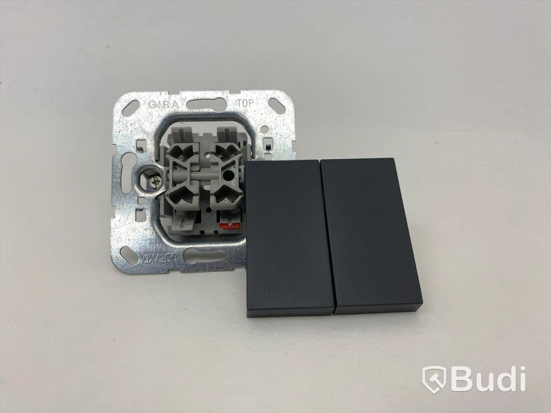 (NEW) 9 pcs. Gira System 55 double rocker switches, anthracite