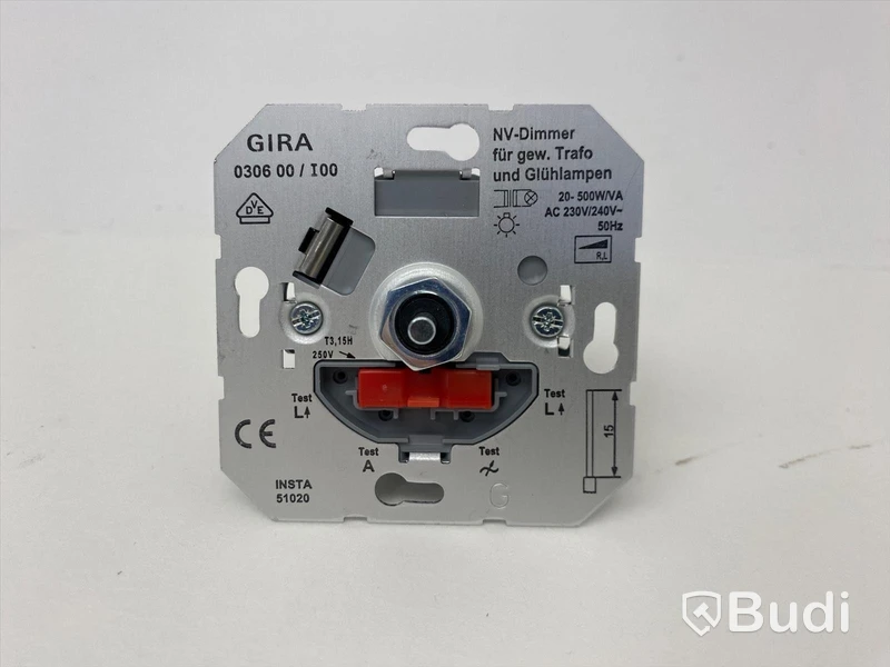 (NEW) 6 low-voltage dimmers with cover plates, Gira E22 stainless steel, 20–500 W