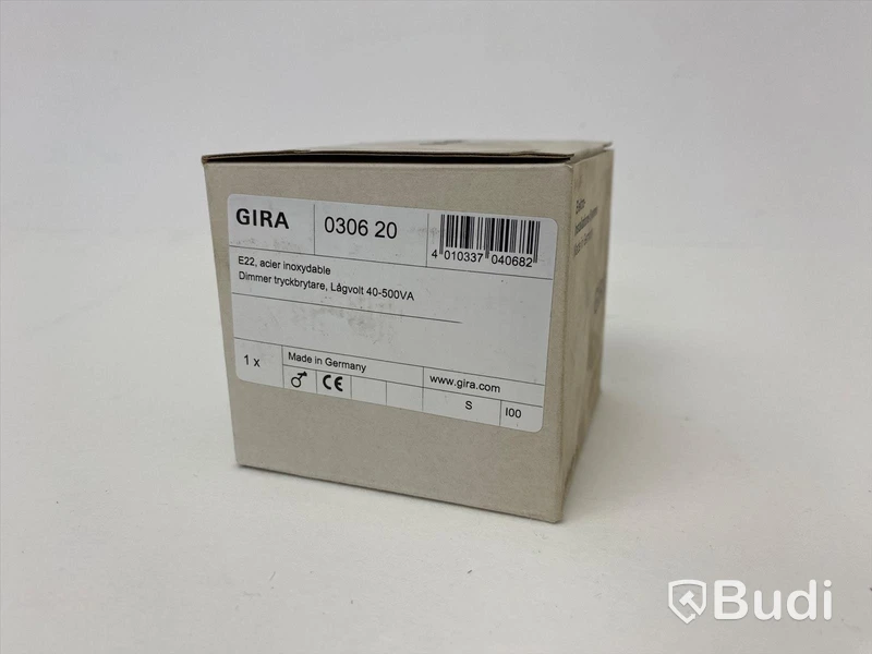 (NEW) 6 low-voltage dimmers with cover plates, Gira E22 stainless steel, 20–500 W