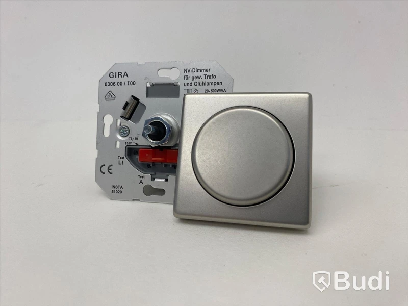 (NEW) 6 low-voltage dimmers with cover plates, Gira E22 stainless steel, 20–500 W