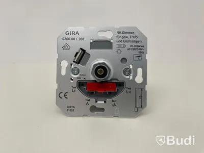 10 st. Lågvoltsdimmer med täckplatta Gira, System 55, aluminium, 20-500W