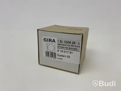 10 st. Lågvoltsdimmer med täckplatta Gira, System 55, aluminium, 20-500W