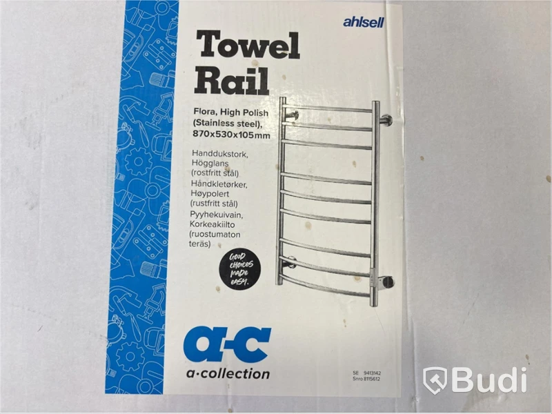 (NEW) TOWEL WARMER A-COLLECTION, FLORA 100W, CURVED ROUND TUBES