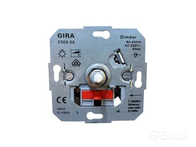 9 ST. GLÖDLAMPSDIMMER MED TÄCKPLATTA GIRA, SYSTEM 55, KRITVIT, 60-400W