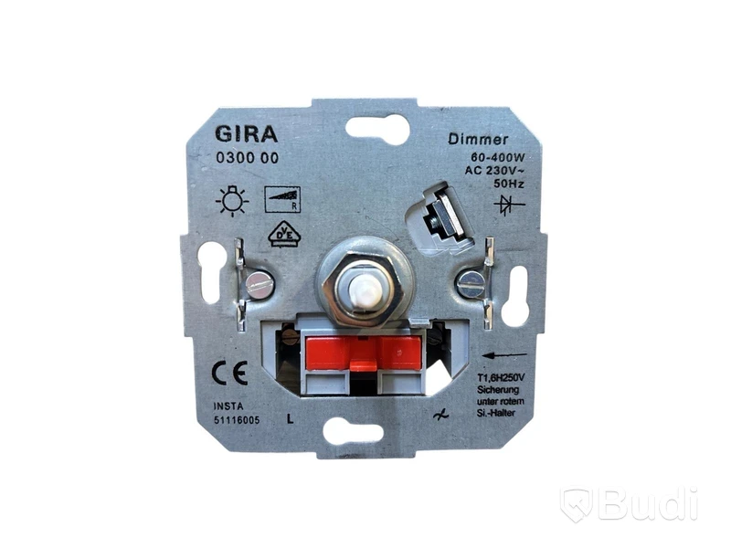 9 ST. GLÖDLAMPSDIMMER MED TÄCKPLATTA GIRA, SYSTEM 55, KRITVIT, 60-400W