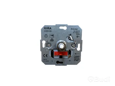 GLÖDLAMPSDIMMER MED TÄCKPLATTA GIRA, E22, ROSTFRITT, 60-400W