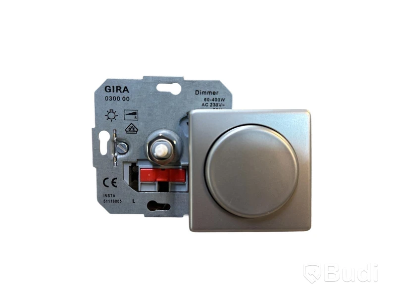 GLÖDLAMPSDIMMER MED TÄCKPLATTA GIRA, E22, ROSTFRITT, 60-400W