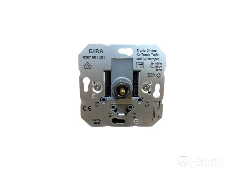 10 ST. GLÖDLAMPSDIMMER MED TRYCKBRYTARE GIRA, SYSTEM 55, TRONIC KRITVIT, 20-520W
