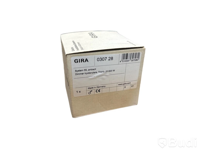 10 ST. GLÖDLAMPSDIMMER MED TRYCKBRYTARE GIRA, SYSTEM 55, TRONIC ANTRACIT, 20-520W