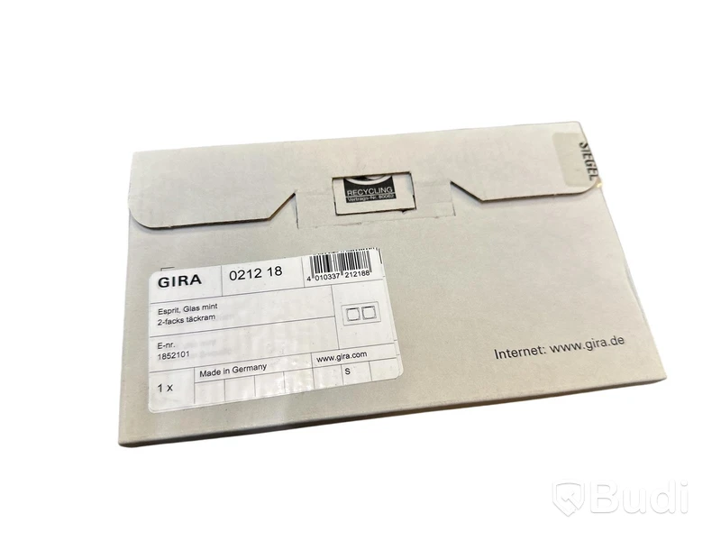 (NEW) 9 pcs. GIRA ESPRIT COVER FRAMES, MINT GLASS, 2-GANG
