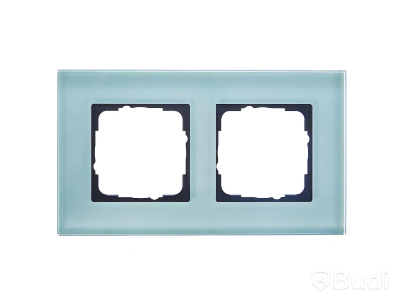 (NEW) 9 pcs. GIRA ESPRIT COVER FRAMES, MINT GLASS, 2-GANG