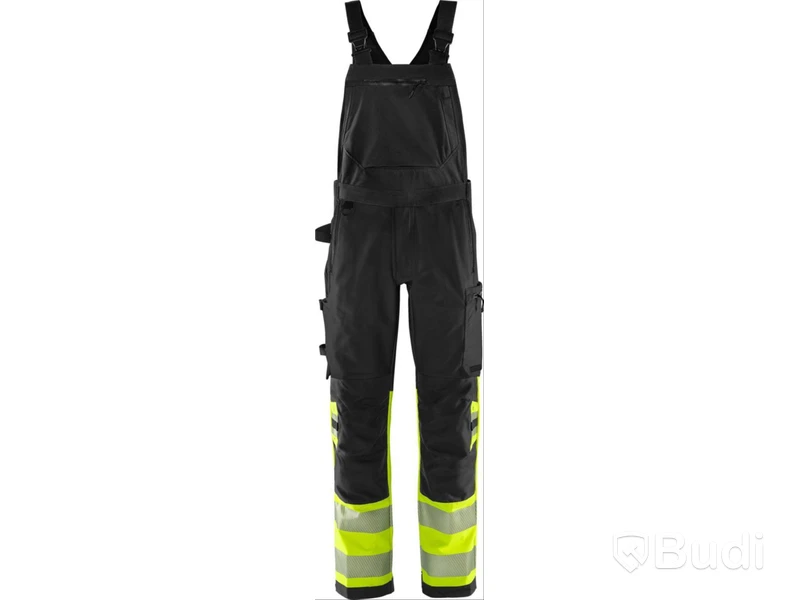 (NEW) FRISTADS 1032 GSTP BIB TROUSERS, SVA/, GUL GREEN, HIGH-VIS CLASS 1, C54