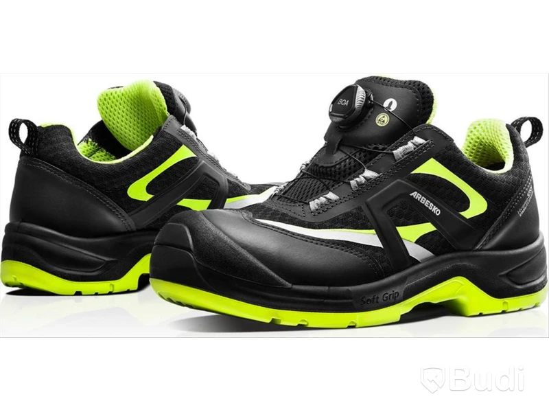 (NEW) SAFETY SHOE ARBESKO 939, BLACK/GREEN S1P SIZE 43