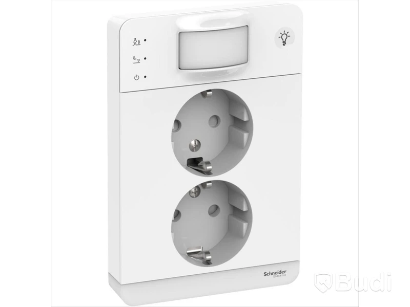 (NEW) 2-GANG WALL SOCKET WITH LIGHT, WHITE, WDE002190