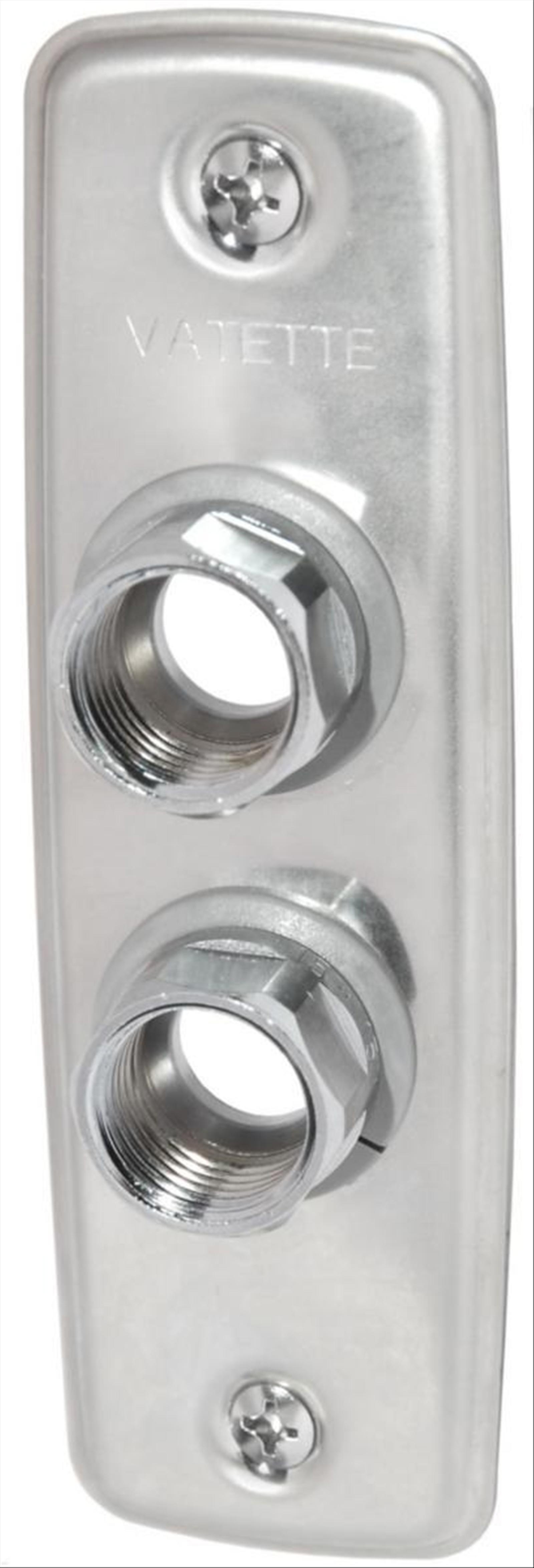 (NEW) 2 PCS. 18 VATETTE WALL PLATES FOR 2 PIPES, 60 C/C, PEX, ALUPEX FKR.