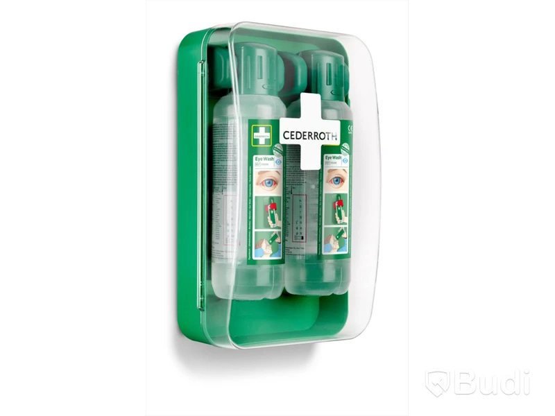 (NEW) CEDERROTH EYE WASH CABINET, WITH 2 x 500 ml EYE WASH