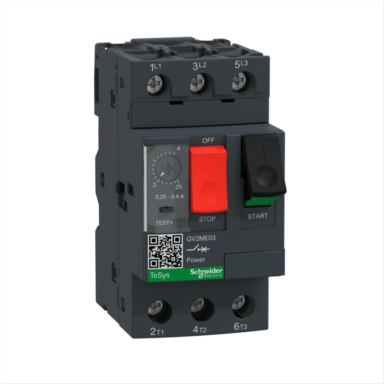 (NEW) 2 PCS. MOTOR CIRCUIT BREAKERS 0.25-0.40A, GV2ME03