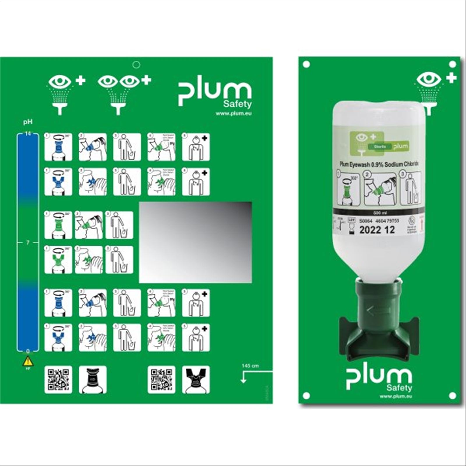(NEW) 2 PCS. PLUM EYEWASH STATIONS | PLASTIC CASE | 1 BOTTLE
