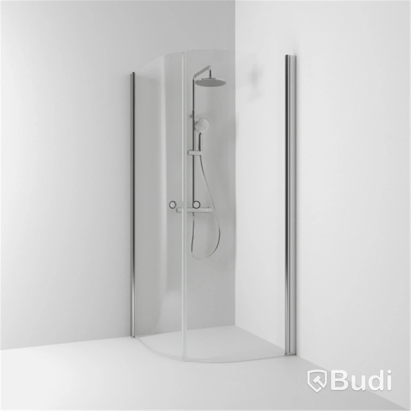 SHOWER ENCLOSURE SKOGA, SEMI-CIRCULAR, MATTE FINISH/CLEAR GLASS, WITH FINGER PULL, 1 PC, SVEDBERGS