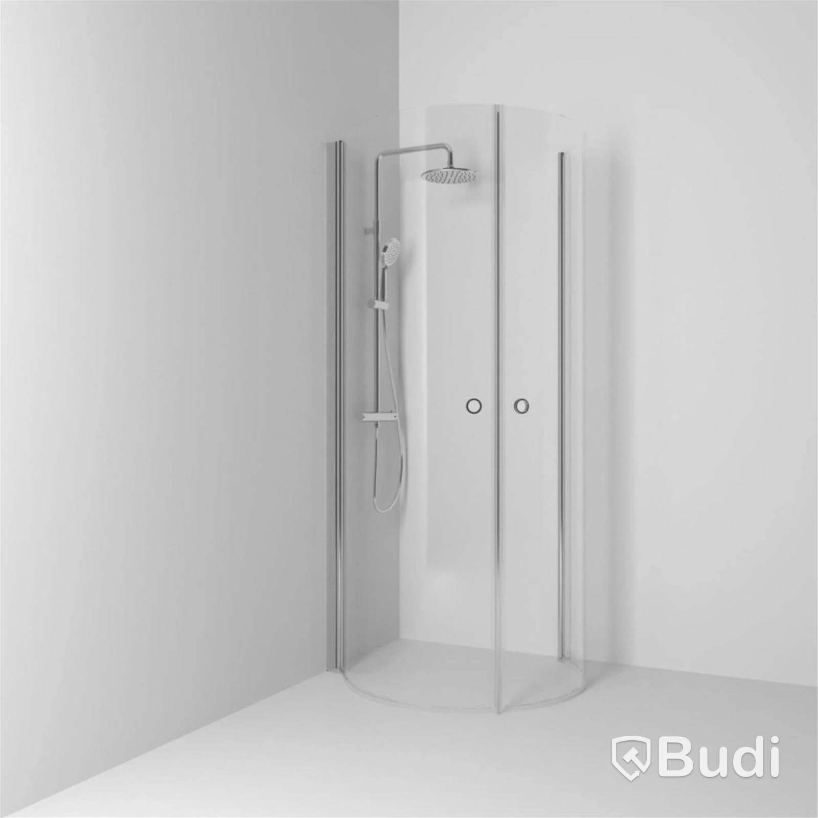 SKOGA U-SHOWER ENCLOSURE, CHROME/CLEAR GLASS, WITH FINGER PULL, SVEDBERGS