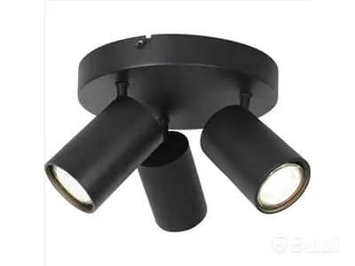 (NEW) 4 PCS. GELIA ÄLÖ RONDELL 3-SPOT CEILING LIGHT, BLACK
