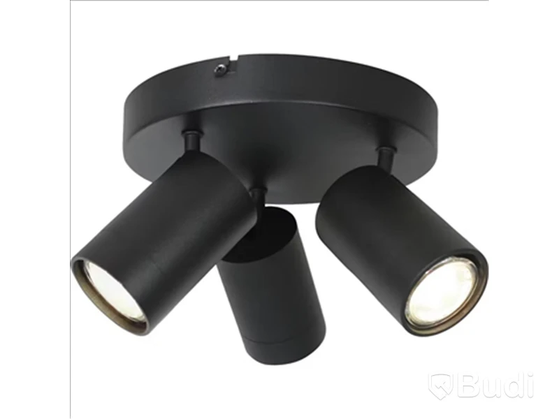 (NEW) 4 PCS. GELIA ÄLÖ RONDELL 3-SPOT CEILING LIGHT, BLACK