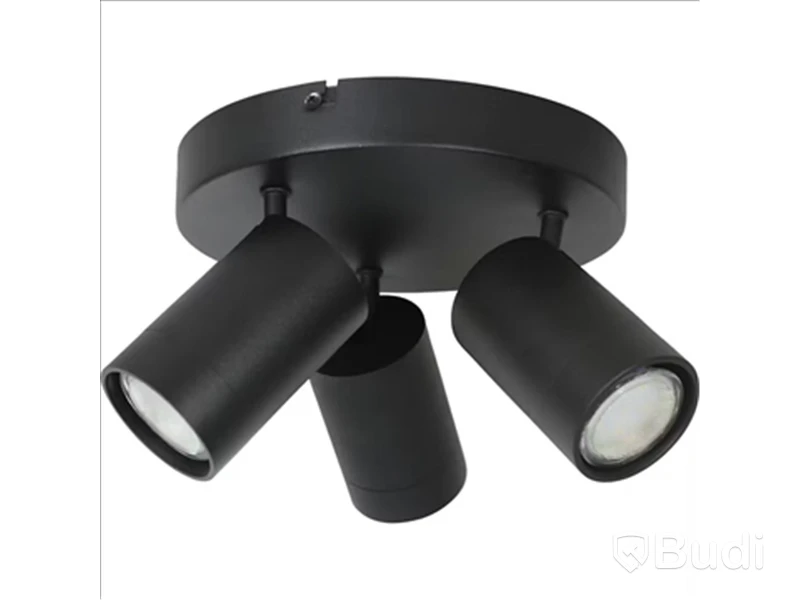 (NEW) 4 PCS. GELIA ÄLÖ RONDELL 3-SPOT CEILING LIGHT, BLACK