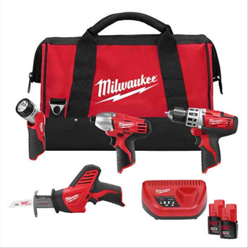 (NY) KOMBIKIT MILWAUKEE M12 BPP4A, M12 BPP4A-202B 12V 2X2,0AH
