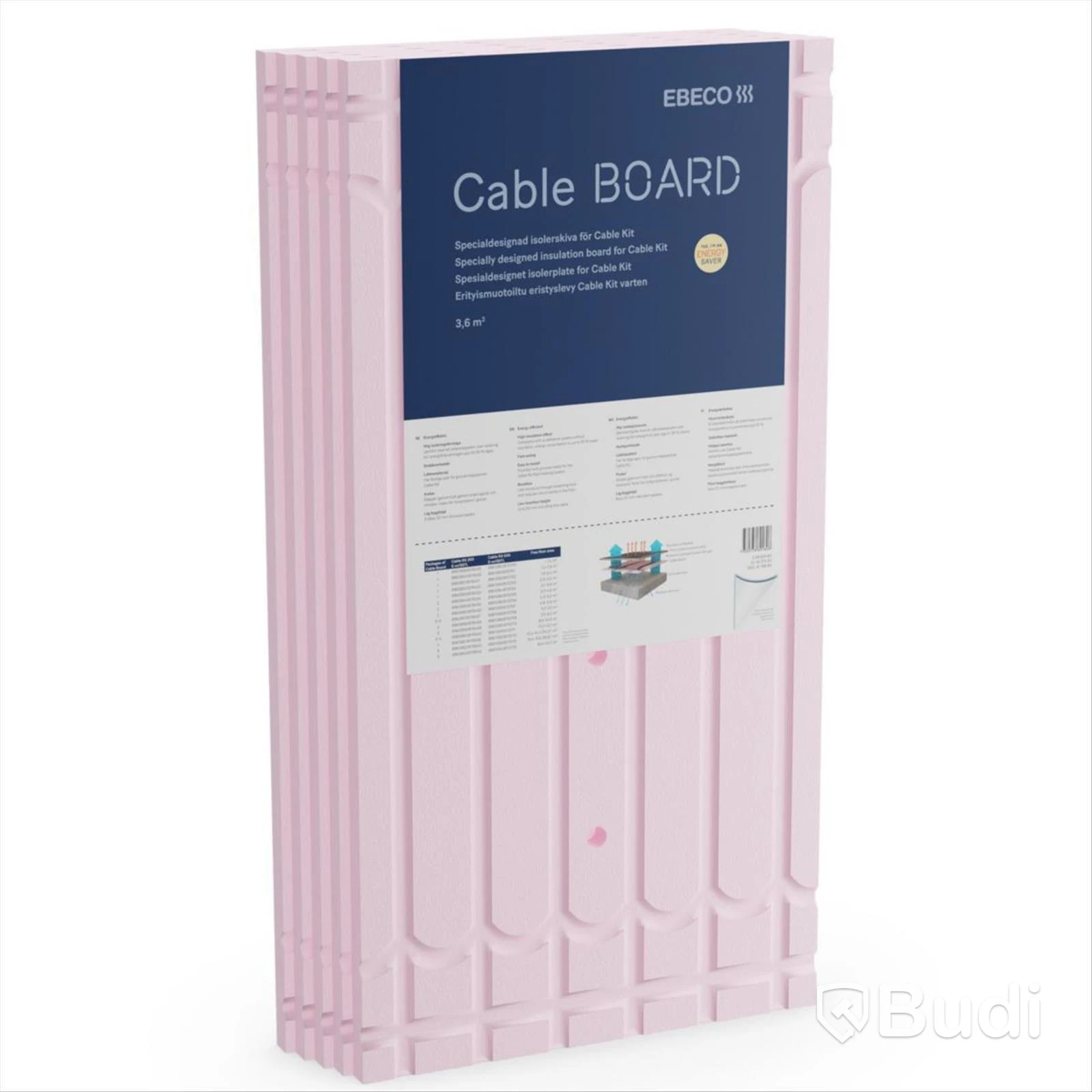SPÅRAD ISOLERSKIVA EBECO CABLE BOARD (5-PACK), FÖR 3.6M2