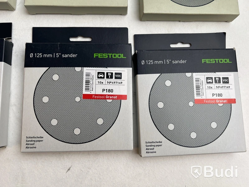 8 st. Förp. Slippapper Festool, Granat, olika modeller