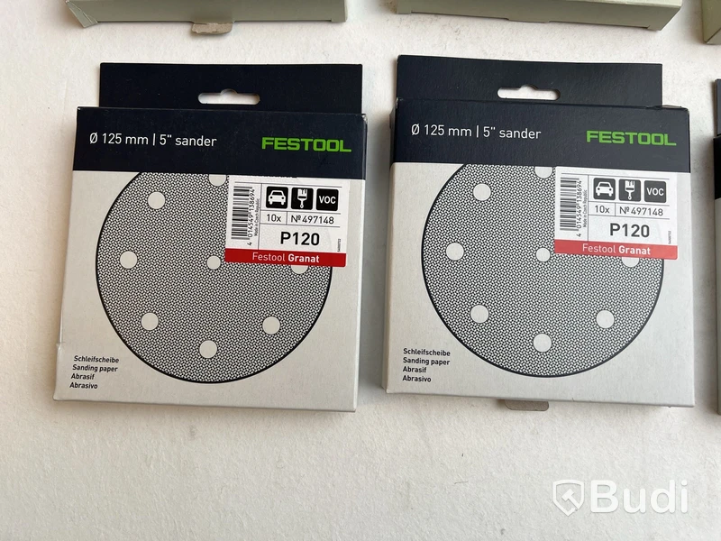 8 st. Förp. Slippapper Festool, Granat, olika modeller