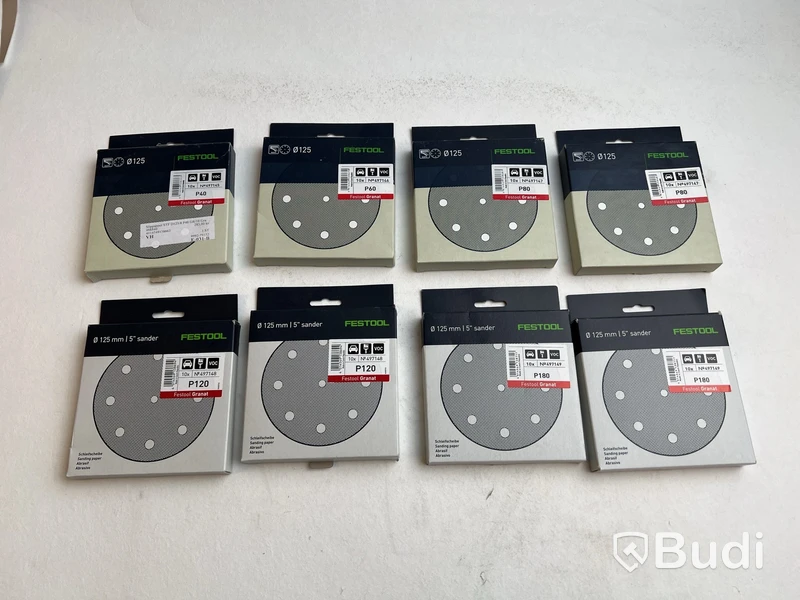 8 st. Förp. Slippapper Festool, Granat, olika modeller