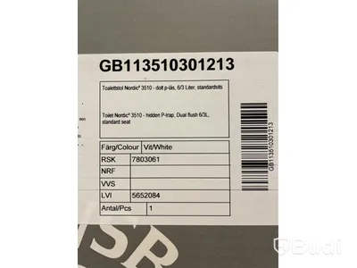 Toalettstol Gustavsberg 3510, med sits SavalNordic3PP, vit.