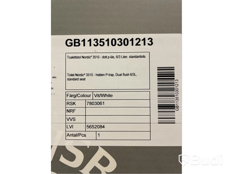 Toalettstol Gustavsberg 3510, med sits SavalNordic3PP, vit.
