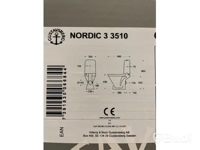 Toalettstol Gustavsberg 3510, med sits SavalNordic3PP, vit.