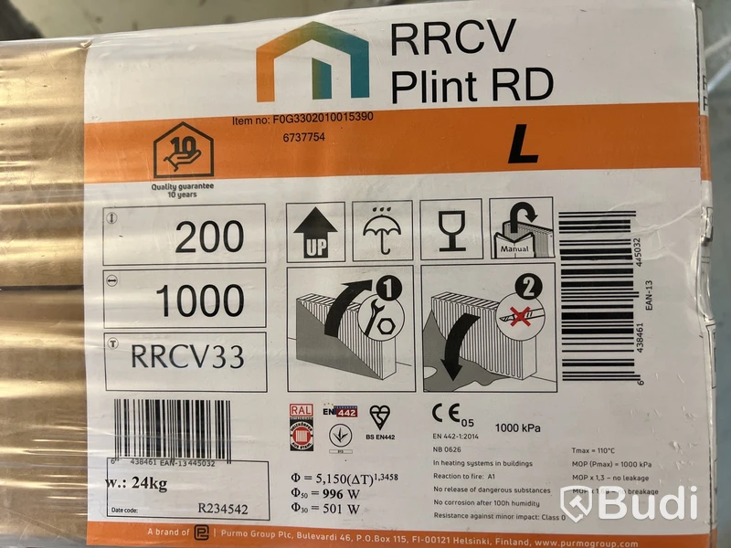 Panelradiator Purmo, RRCV33 Plint RD, vänster