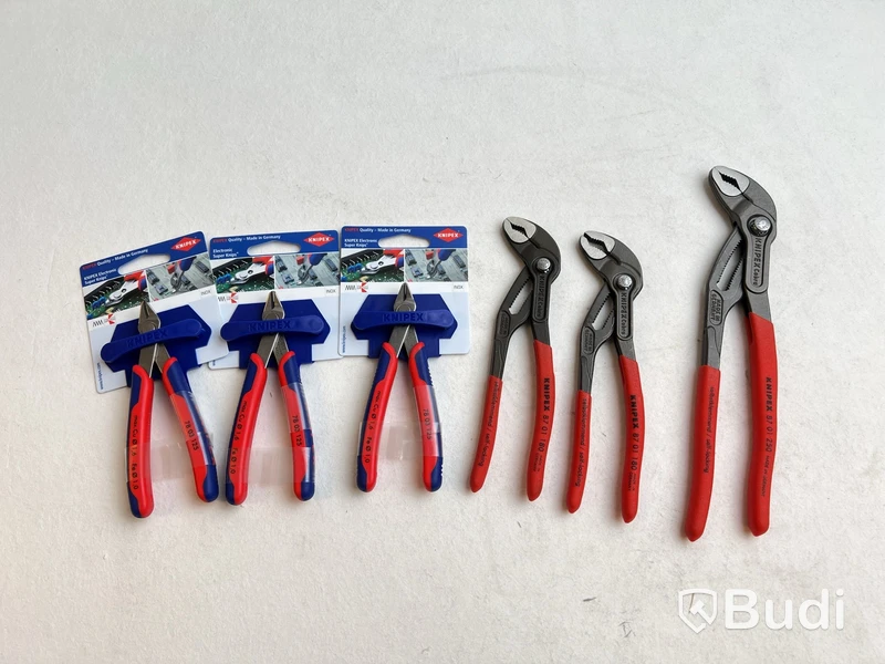 3 st. Polygriptänger och 3 st. Sidavbitare Knipex, olika storlekar