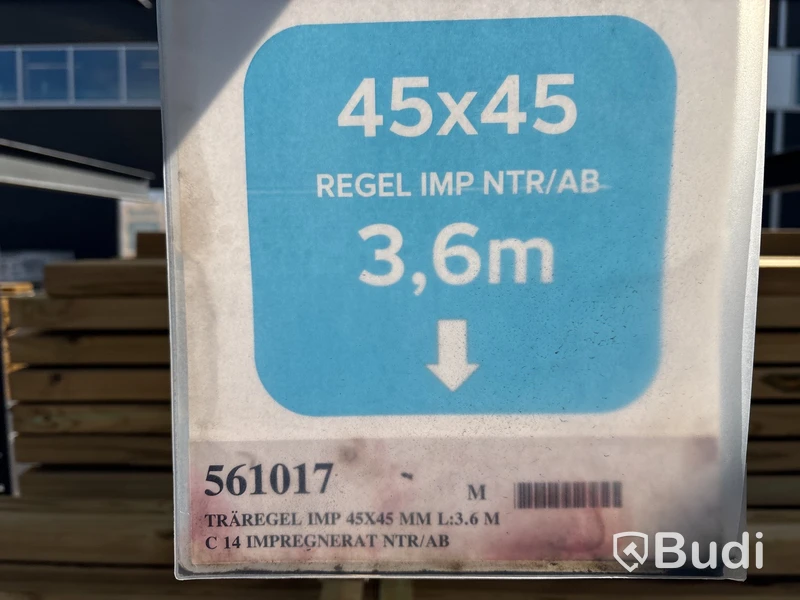 115 st. Träregel C14 45X45MM Impregnerad NTR/AB L 3,6 M, 561017
