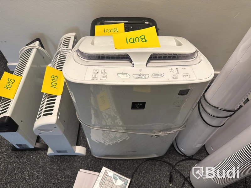 Diverse ventilationsprodukter, lamineringsmaskin, tangentbord och skrivare