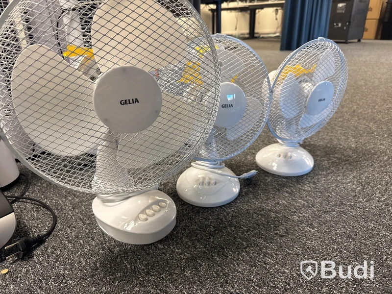 Diverse ventilationsprodukter, lamineringsmaskin, tangentbord och skrivare