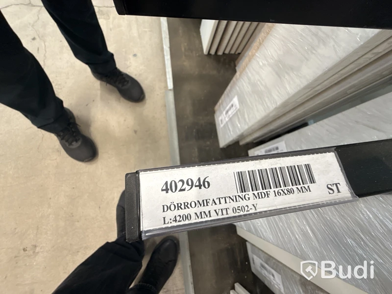 24 st. Dörromfattning mdf 16x80mm l:4200 mm vit 0502-y, 402946