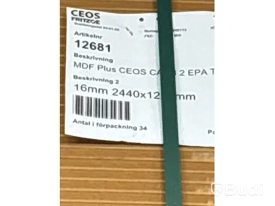 34 st. MDF Skiva. 16X2440X1220 MM, 70407066