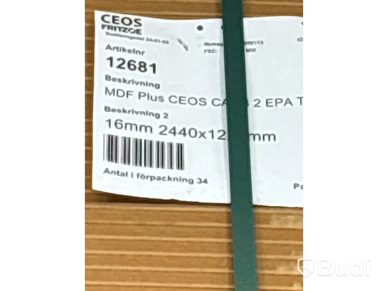 34 st. MDF Skiva. 16X2440X1220 MM, 70407066