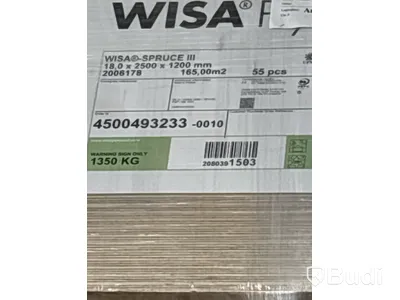 55 st. Konstruktionsplywood, Wisa-Spruce 20/70, 18X2500X1200 MM, 555723